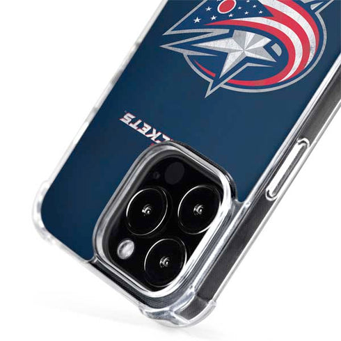 NHL Columbus Blue Jackets Distressed iPhone 15 Pro MagSafe Case